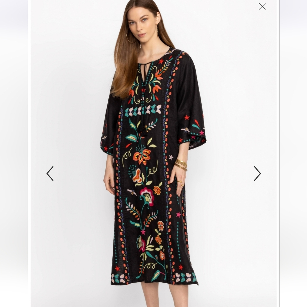Johnny Was Averi Linen Kaftan Dress, NWT, Brand New, M